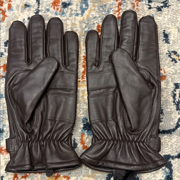 Barbour Dark Brown Leather Gloves - Picture 2 of 6